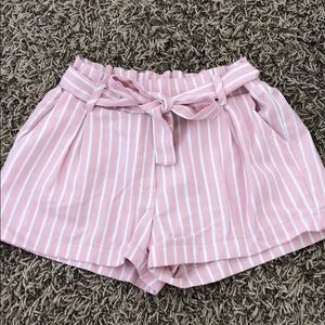 FOREVER 21 GIRLS PINK STRIPED SHORTS